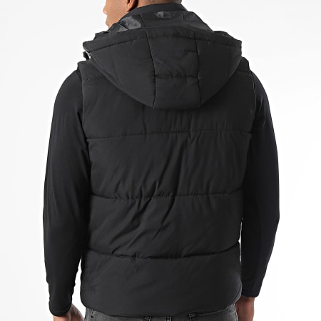 John H - Chaqueta sin mangas con capucha Negro