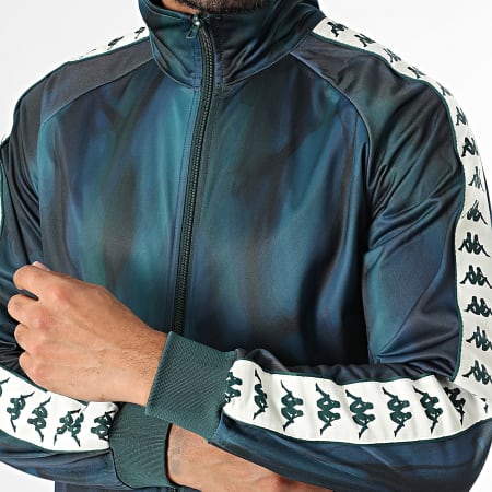 Kappa - Chaqueta con cremallera Banda Anniston 4 Graphik 361L6HW Verde Azul Negro