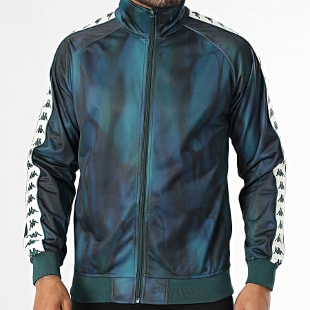 Kappa - Chaqueta con cremallera Banda Anniston 4 Graphik 361L6HW Verde Azul Negro