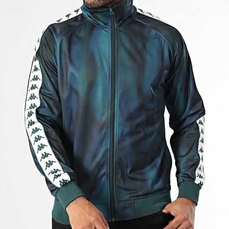 Kappa - Chaqueta con cremallera Banda Anniston 4 Graphik 361L6HW Verde Azul Negro