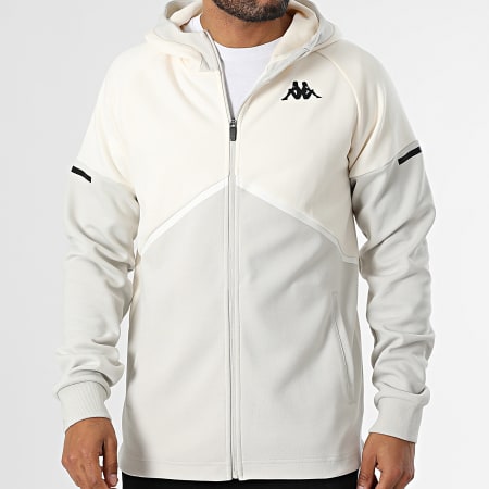 Kappa Karufeo 381U1MW Felpa con zip e cappuccio grigio beige Ryses