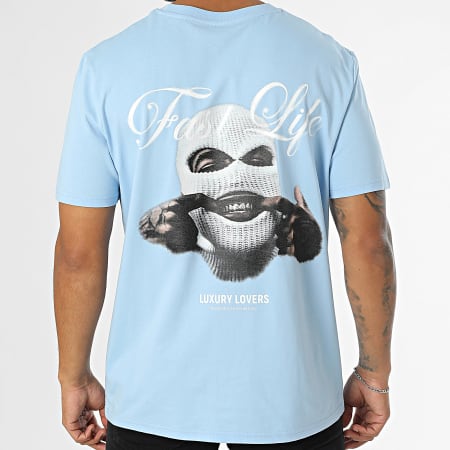 Luxury Lovers - Fast Life Oversize Tee Shirt Large Azul claro
