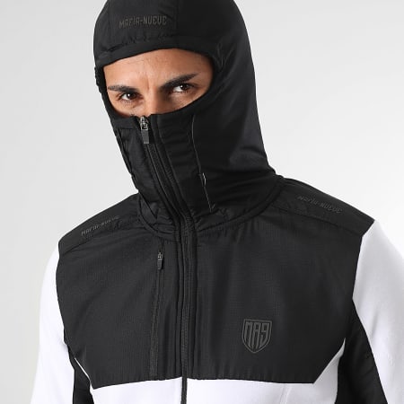 MA9 Mafia Nueve - Veste Polaire Cagoule Essential Black White Reflective