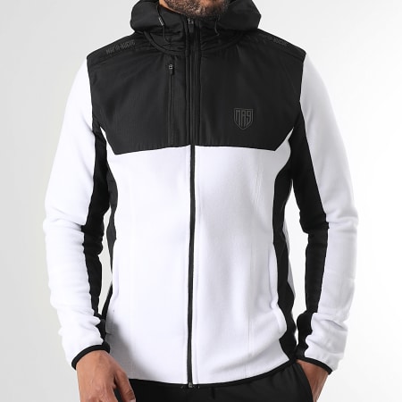 MA9 Mafia Nueve - Veste Polaire Cagoule Essential Black White Reflective