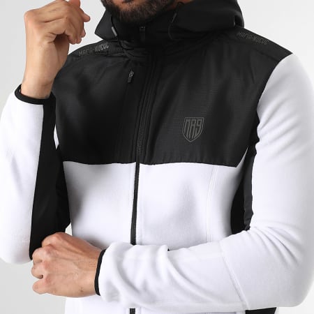 MA9 Mafia Nueve - Veste Polaire Cagoule Essential Black White Reflective