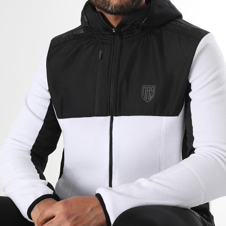MA9 Mafia Nueve - Veste Polaire Cagoule Essential Black White Reflective