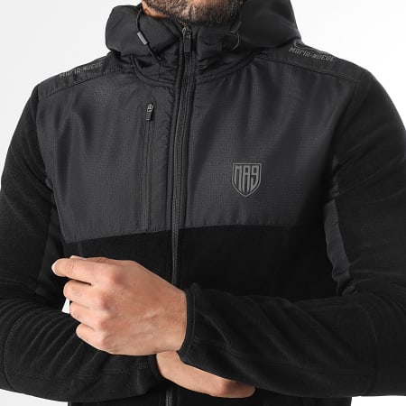 MA9 Mafia Nueve - Conjunto de sudadera con capucha y forro polar reflectante Essential Negro