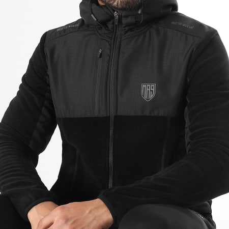 MA9 Mafia Nueve - Conjunto de sudadera con capucha y forro polar reflectante Essential Negro
