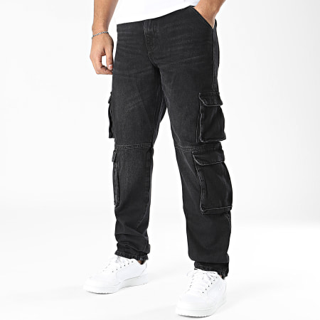 Only And Sons - Pantalon Cargo Jean Edge Straight Noir