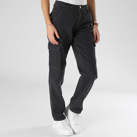 Only - Pantalon Cargo Jean Femme Manga Gris Anthracite