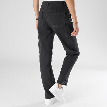 Only - Pantalon Cargo Jean Femme Manga Gris Anthracite