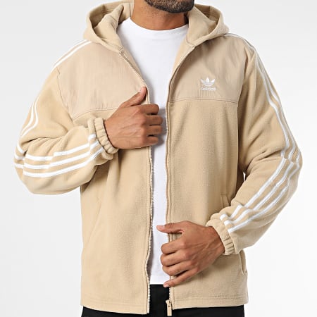 Adidas Originals - Sudadera con capucha y cremallera IZ2487 Beige