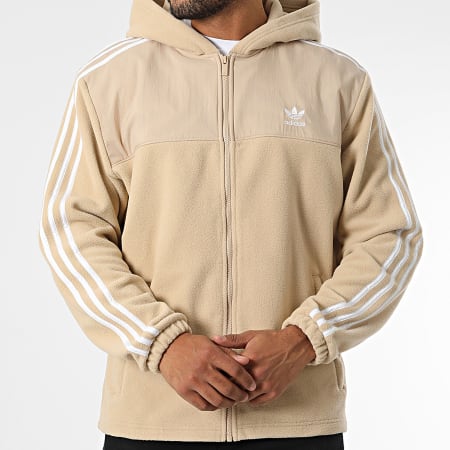 Adidas Originals - Sudadera con capucha y cremallera IZ2487 Beige