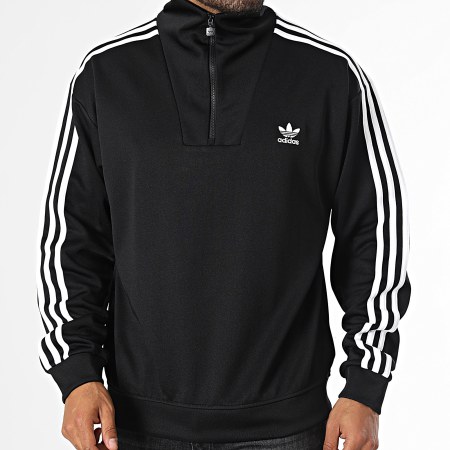 Adidas Originals - Sweat Col Zippé A Bandes IZ4803 Noir