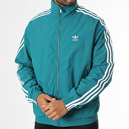 Adidas Originals - Veste Zippée A Bandes Firebird IZ2415 Bleu Canard
