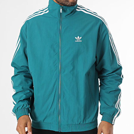 Adidas Originals - Veste Zippée A Bandes Firebird IZ2415 Bleu Canard