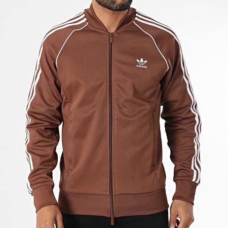 Adidas Originals - Veste Zippée A Bandes IY9855 Marron