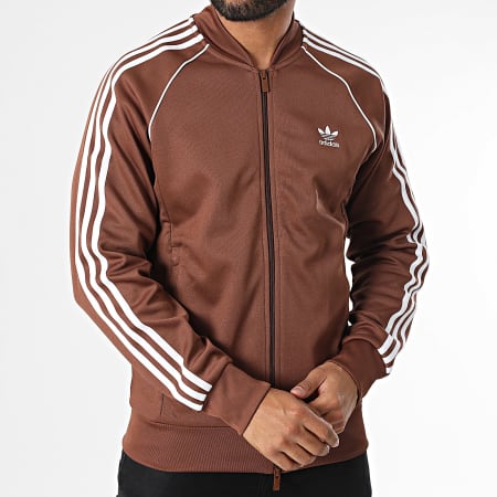 Adidas Originals - Veste Zippée A Bandes IY9855 Marron