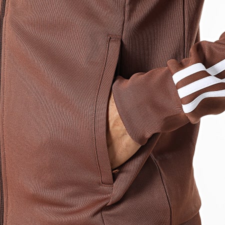 Adidas Originals - Veste Zippée A Bandes IY9855 Marron