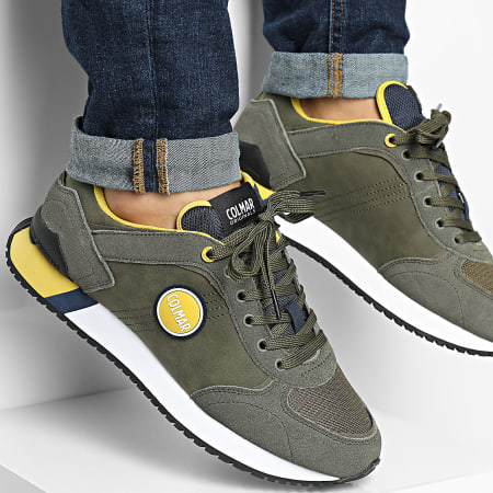 Colmar - Baskets Travis Plus Colors 025 Military Green Navy Yellow