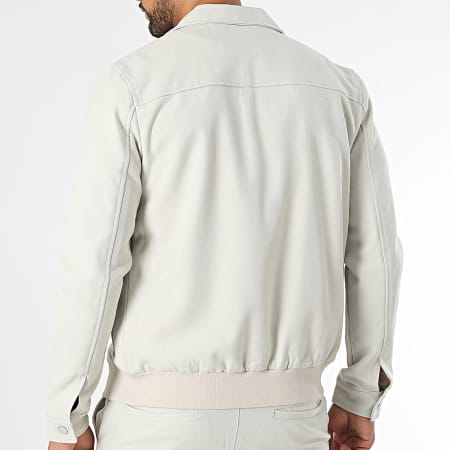 Frilivin - Conjunto de chaqueta con cremallera y pantalón cargo beige