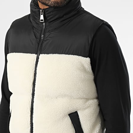 Frilivin - Doudoune Sans Manches Ecru Noir