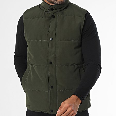 Frilivin - Abrigo sin mangas verde caqui