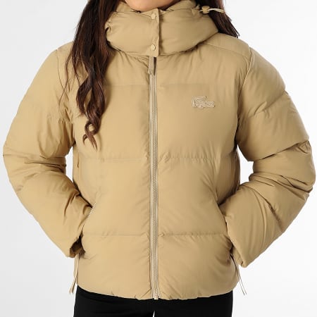 Doudoune Femme Big Logo Crocodile Beige