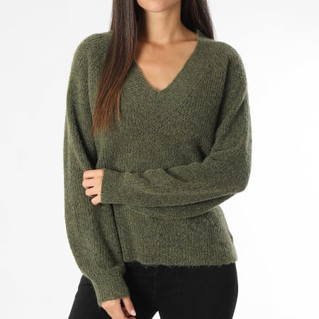 Only Damestrui met V hals Ingeborg Ada Life Khaki groen Ryses