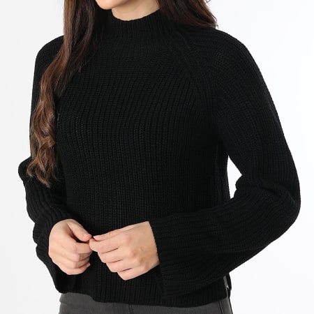 Only - Jersey de cuello alto para mujer Justy Tine Negro