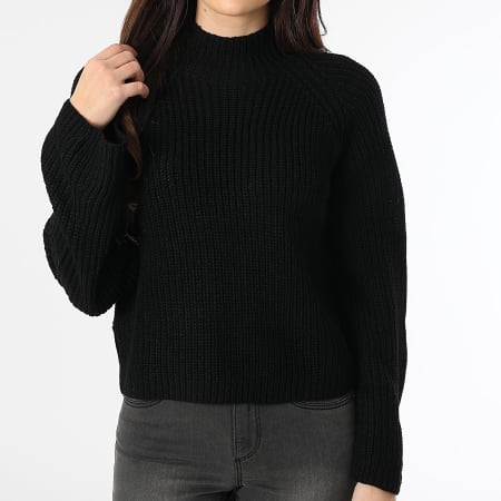 Only - Jersey de cuello alto para mujer Justy Tine Negro