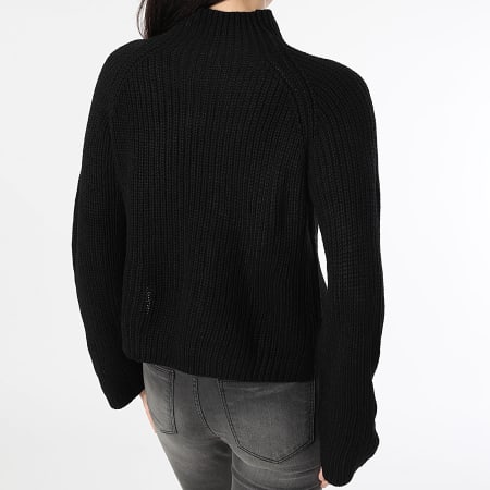 Only - Jersey de cuello alto para mujer Justy Tine Negro