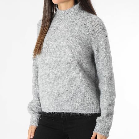 Only - Pull Col Montant Femme Zoey Life Gris Chiné