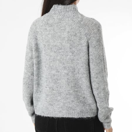 Only - Pull Col Montant Femme Zoey Life Gris Chiné