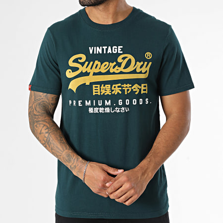 Superdry - Camiseta Duo Vintage Logo M1012001A Botella Verde