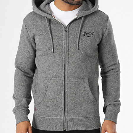 Superdry Essential Logo Zip Hooded Sweatshirt M2013116A Heather