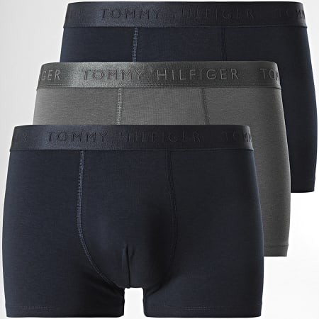 Tommy Hilfiger - Lot De 3 Boxers Trunk 2760 Bleu Marine Gris Anthracite