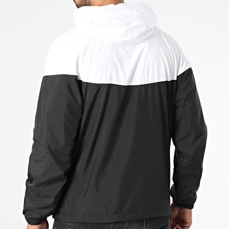 Urban Classics - Cortaviento con capucha y cremallera 2-Tone Tech TB2107 Negro Blanco