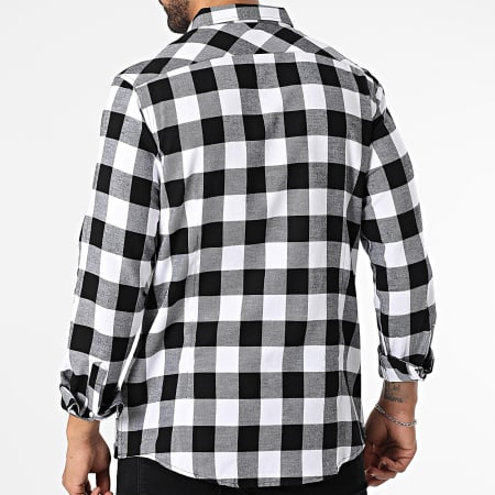 Urban Classics - Long Sleeve Checkered Shirt TB297 White Black - Ryses