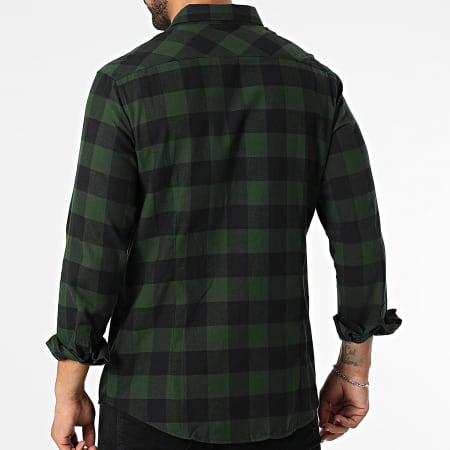 Urban Classics Long Sleeve Checkered Shirt TB297 Green Black Ryses