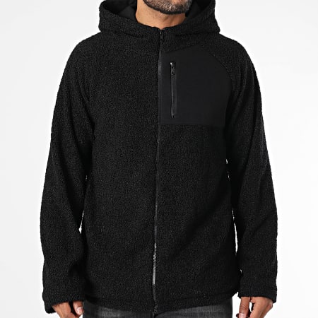 Urban Classics TB3121 Sudadera negra con capucha y cremallera
