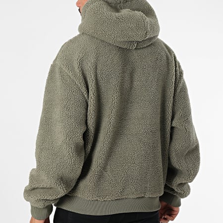 Urban Classics Teddy TB7265 Fleece Hoodie Khaki Groen Ryses