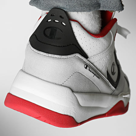 Champion - Baskets Overtime Mid Mid Cut Shoe S22274 White Red Black