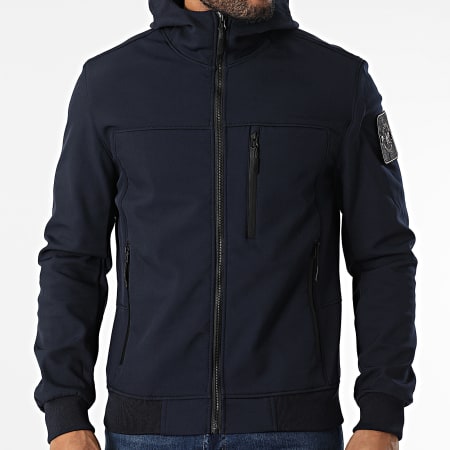 Kymaxx - Veste Zippée Capuche Bleu Marine