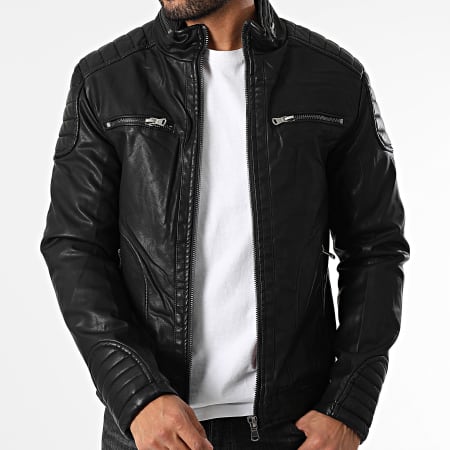 Kymaxx - Veste Simili Cuir Noir