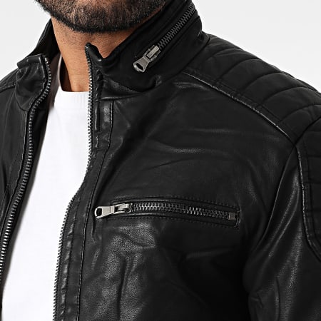 Kymaxx - Veste Simili Cuir Noir