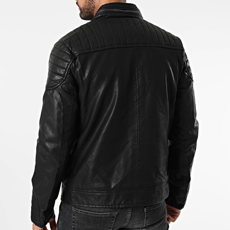Kymaxx - Veste Simili Cuir Noir