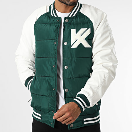 Kymaxx - Veste Teddy Vert Blanc