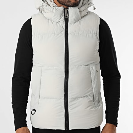 Kymaxx - Chaqueta sin mangas con capucha Gris claro