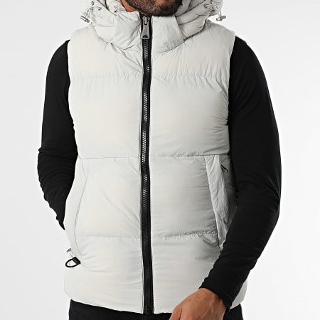 Kymaxx - Chaqueta sin mangas con capucha Gris claro